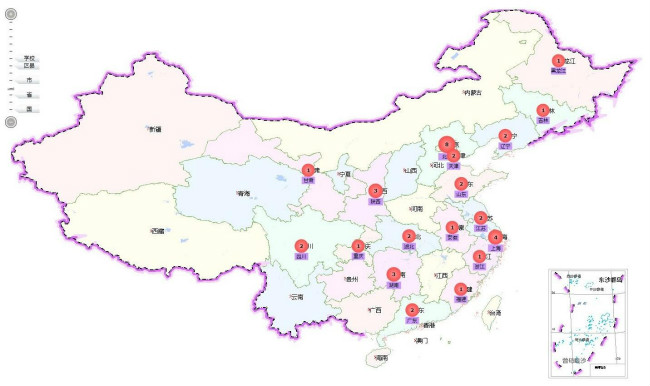 985工程大学全国分布图