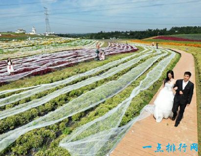 中国的新娘有世界上最长的婚纱礼服