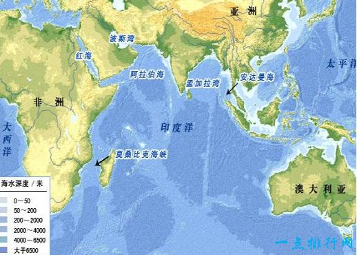  3.印度洋 面积7411万平方千米